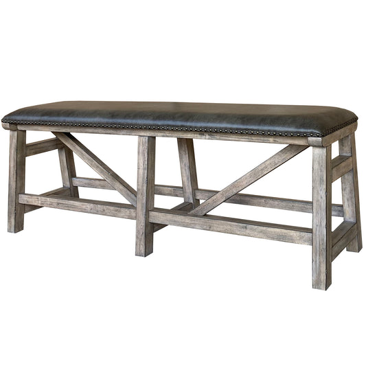 Lodge Dining - Bench Counter Upholstered - Siltstone - Premium Upholstered Benches from Parker House - Just $325! Shop now at brett interiors