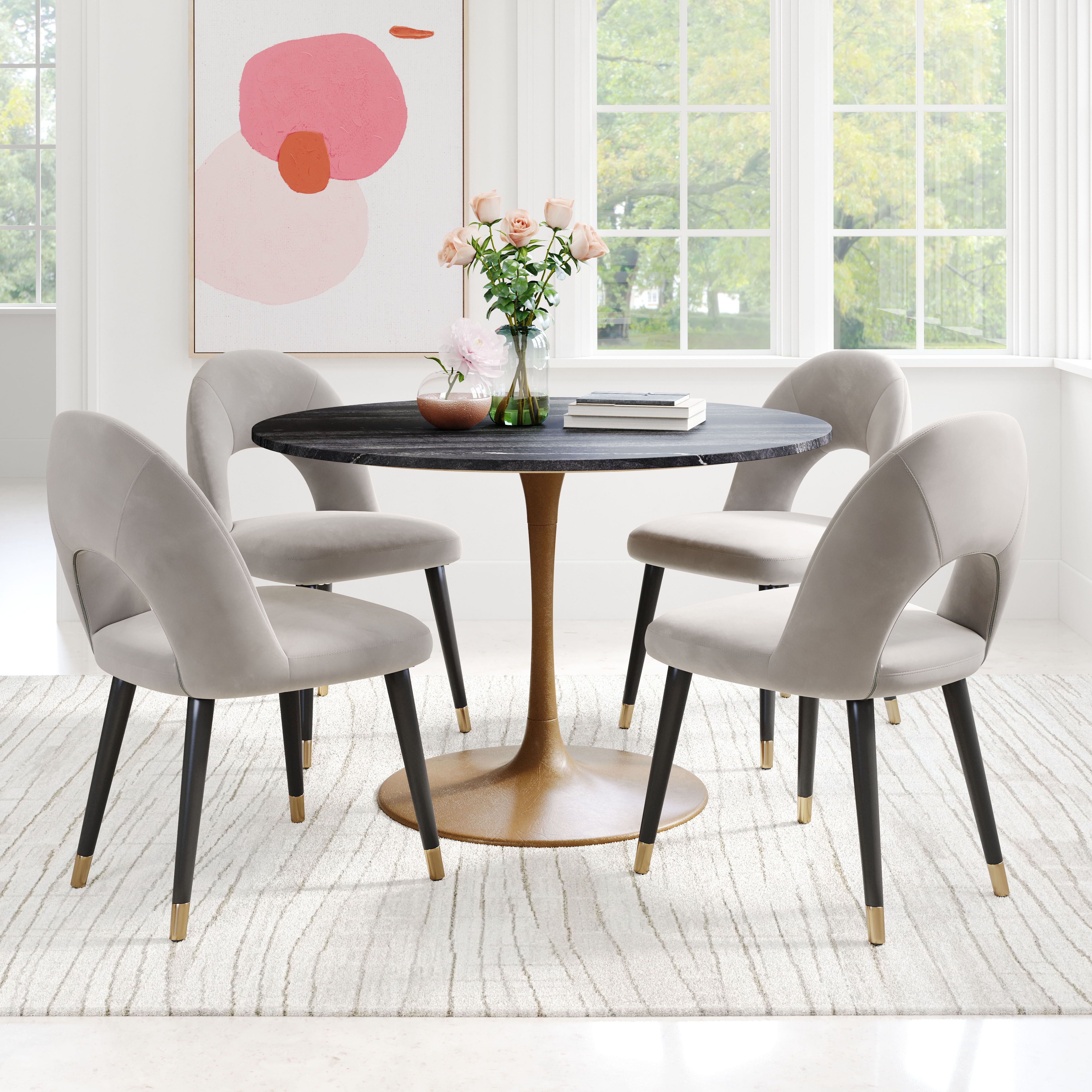 Taj - Dining Table - Black / Gold - Premium Dining Tables from Zuo Modern - Just $2925! Shop now at brett interiors