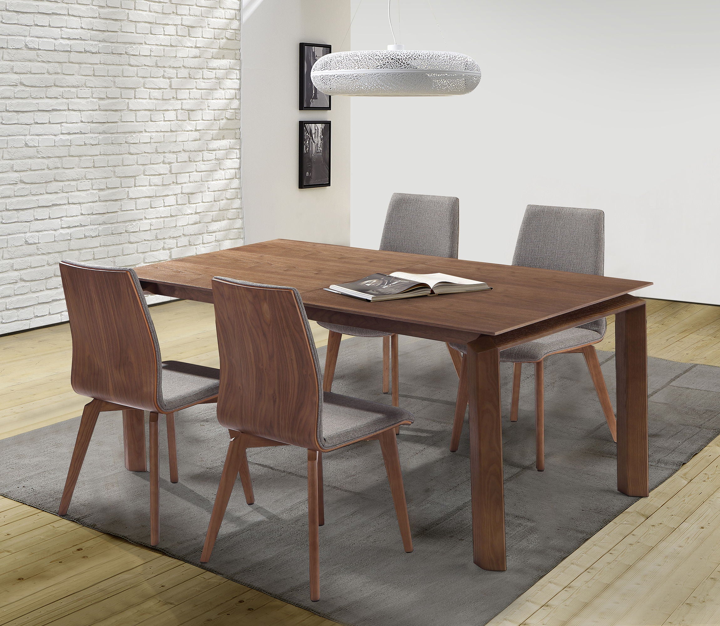 Treviso - Mid-Century 5 Piece Dining Set - Walnut - Premium 5 Piece Dining Room Sets from Armen Living - Just $2997.50! Shop now at brett interiors