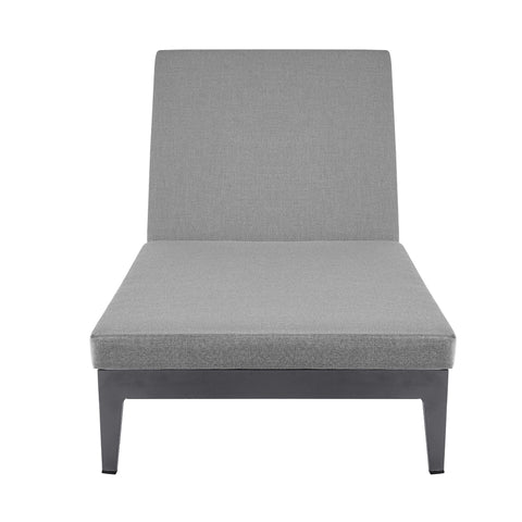 Menorca - Outdoor Patio Adjustable Chaise Lounge Chair - Gray - Premium Chaises from Armen Living - Just $1370! Shop now at brett interiors