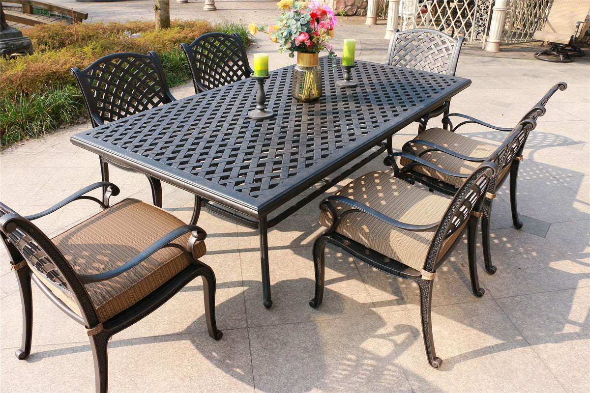 Rectangular 6 Person 85.83" Long Dining Set With Cushions - Premium 7 Piece Outdoor Sets from Gather Craft - Just $3271! Shop now at brett interiors