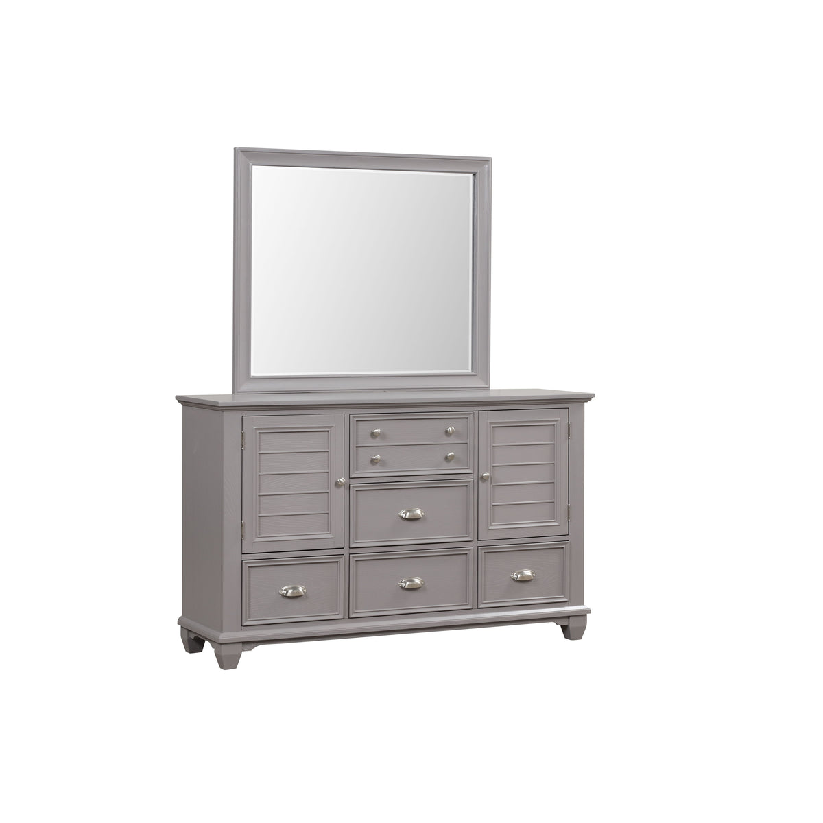 Jamestown - 2 Piece Dresser & Mirror - Gray - Premium Dresser & Mirror from New Classic - Just $975! Shop now at brett interiors