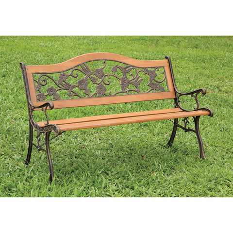 Alba - Patio Wooden Bench - Antique Oak - Premium Benches from Furniture of America - Just $182.50! Shop now at brett interiors