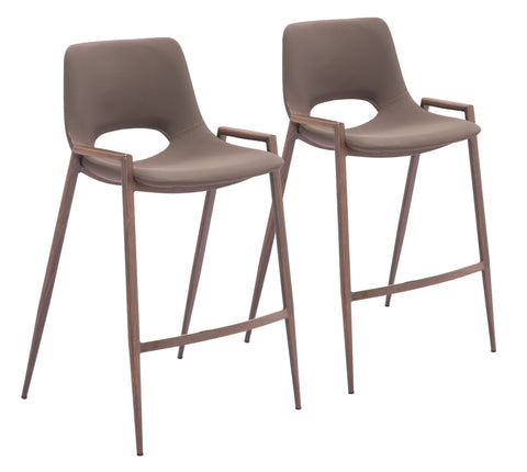 Desi - Counter Stool (Set of 2) Walnut Legs - Premium Stool Sets from Zuo Modern - Just $1400! Shop now at brett interiors