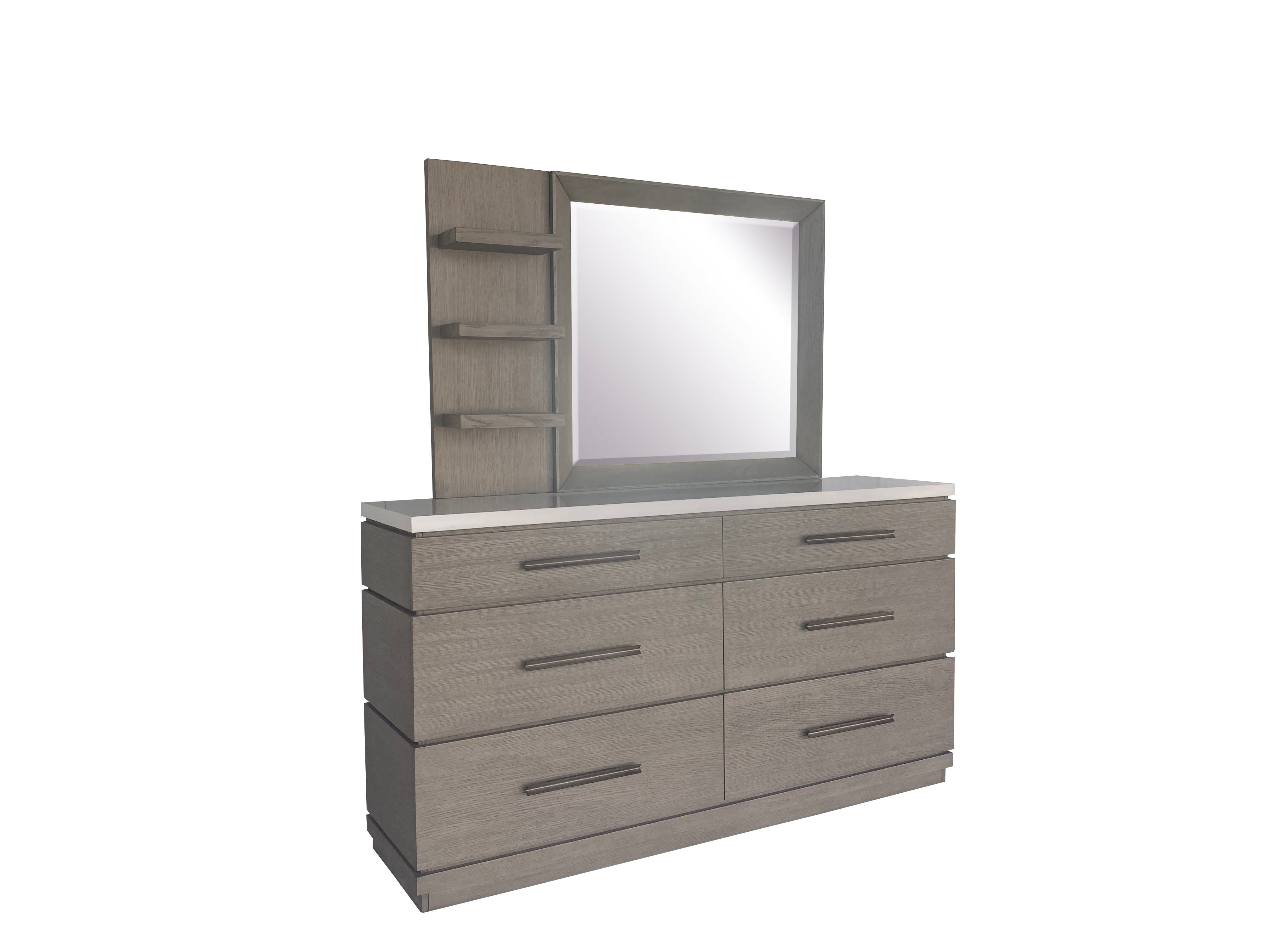 Pure Modern Bedroom - 6 Drawer Dresser And Mirror - Moonstone - Premium Dresser & Mirror from Parker House - Just $2120! Shop now at brett interiors