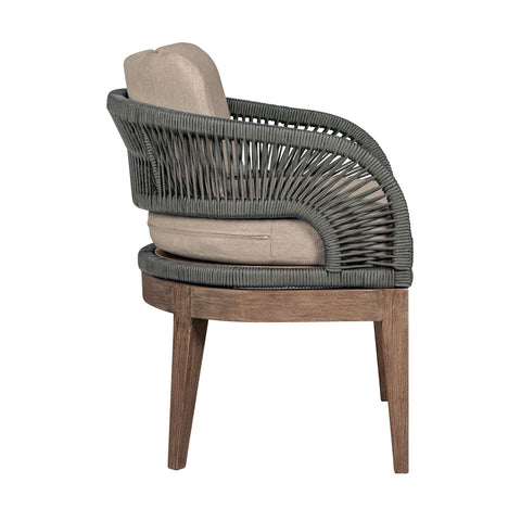 Orbit - Outdoor Patio Dining Chair - Weathered Eucalyptus / Taupe - Premium Side Chairs from Armen Living - Just $777.50! Shop now at brett interiors