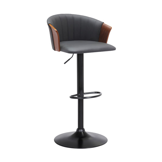 Lydia - Adjustable Walnut Wood Bar Stool - Premium Adjustable Height from Armen Living - Just $197.50! Shop now at brett interiors