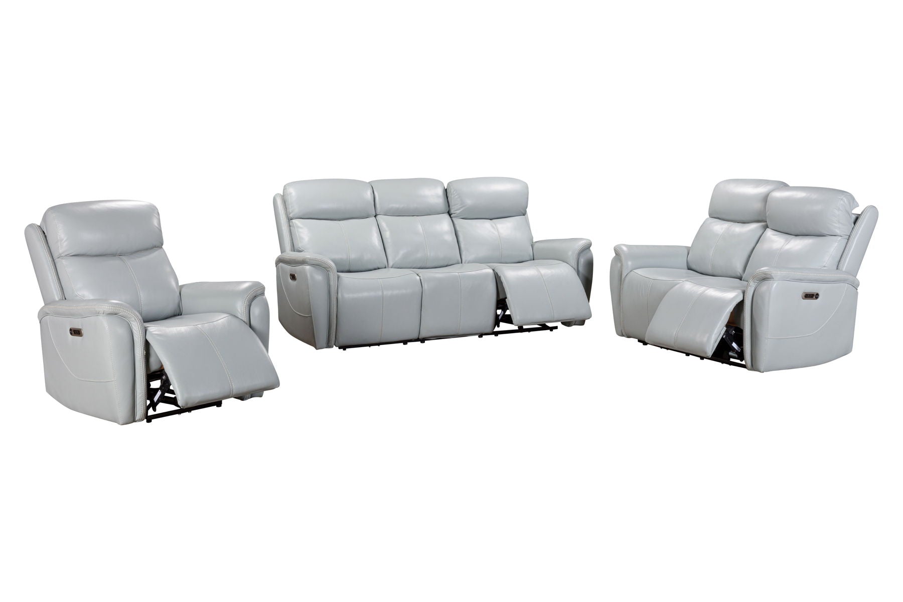 Cascade - Power Reclining Sofa Loveseat And Recliner - Seamist Grey - Premium 3 Piece Living Room Sets from Parker Living - Just $3992.50! Shop now at brett interiors