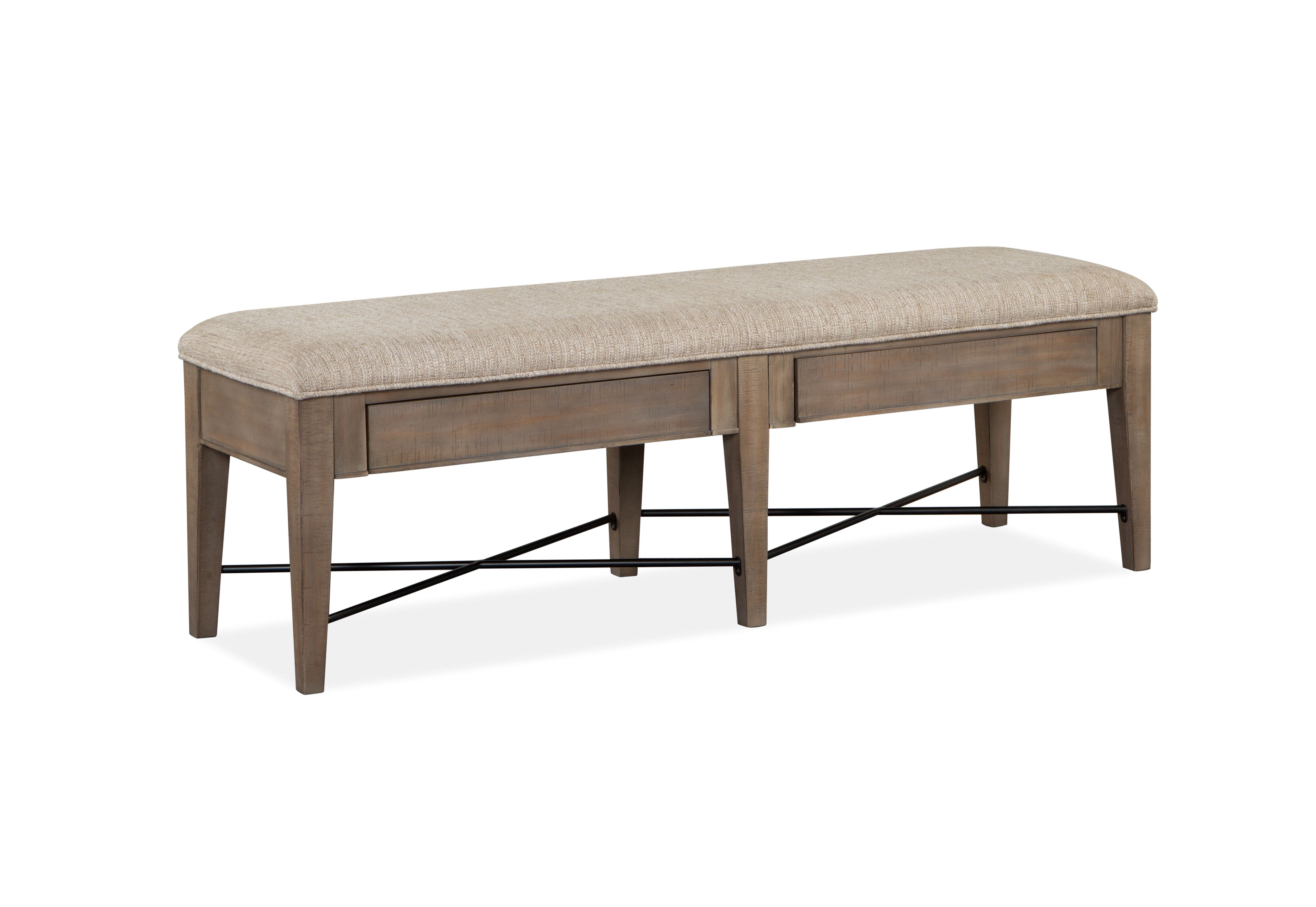 Paxton Place - Bench With Upholstered Seat - Dovetail Grey - Premium Upholstered Benches from Magnussen Furniture - Just $620! Shop now at brett interiors