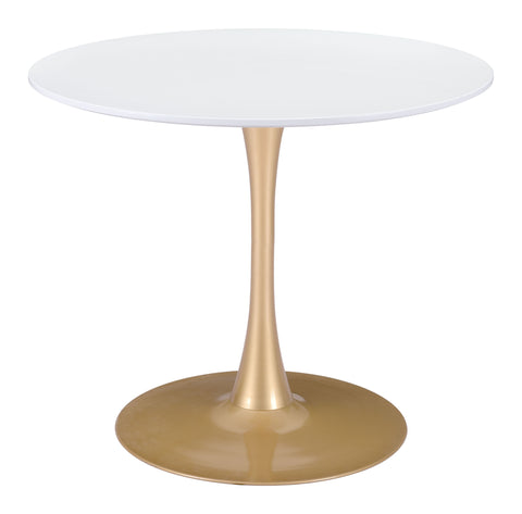 Opus - Dining Table - White / Gold - Premium Dining Tables from Zuo Modern - Just $1225! Shop now at brett interiors