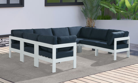 Nizuc - Outdoor Patio Modular Sectional 8 Piece - Navy - Premium Stationary Sectionals from Meridian Furniture - Just $7300! Shop now at brett interiors