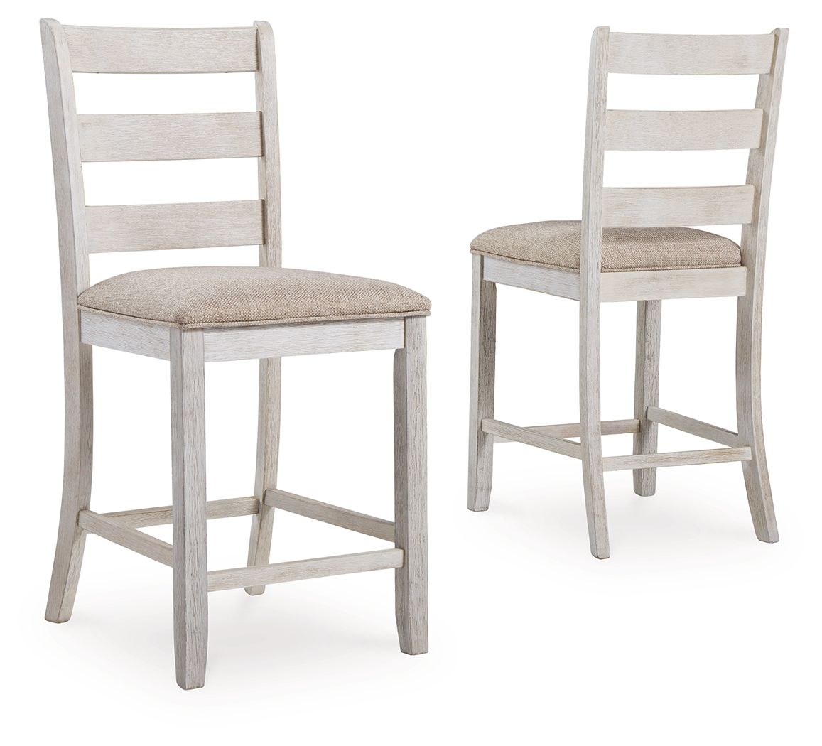 Skempton - White - Upholstered Barstool (Set of 2) - Premium Stool Sets from Signature Design by Ashley® - Just $265.65! Shop now at brett interiors