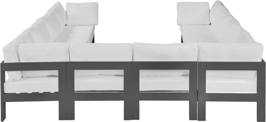 Nizuc - Outdoor Patio Modular Sectional 10 Piece - White - Fabric - Modern & Contemporary - Premium Stationary Sectionals from Meridian Furniture - Just $9025! Shop now at brett interiors