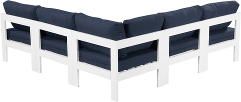 Nizuc - Outdoor Patio Modular Sectional 5 Piece - Navy - Fabric - Modern & Contemporary - Premium Stationary Sectionals from Meridian Furniture - Just $4412.50! Shop now at brett interiors