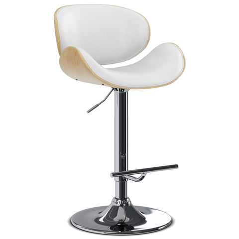 Marana - Bentwood Adjustable Swivel Bar Stool - Light Brown Base - Premium Bar Height (28"-30") from Simpli Home - Just $211! Shop now at brett interiors