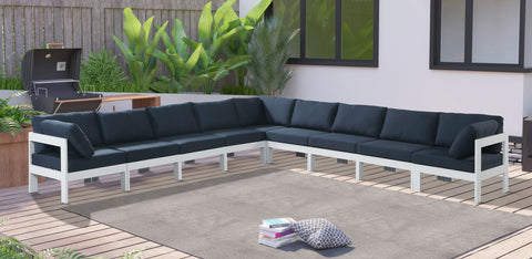 Nizuc - Outdoor Patio Modular Sectional 9 Piece - Navy - Premium Stationary Sectionals from Meridian Furniture - Just $8062.50! Shop now at brett interiors