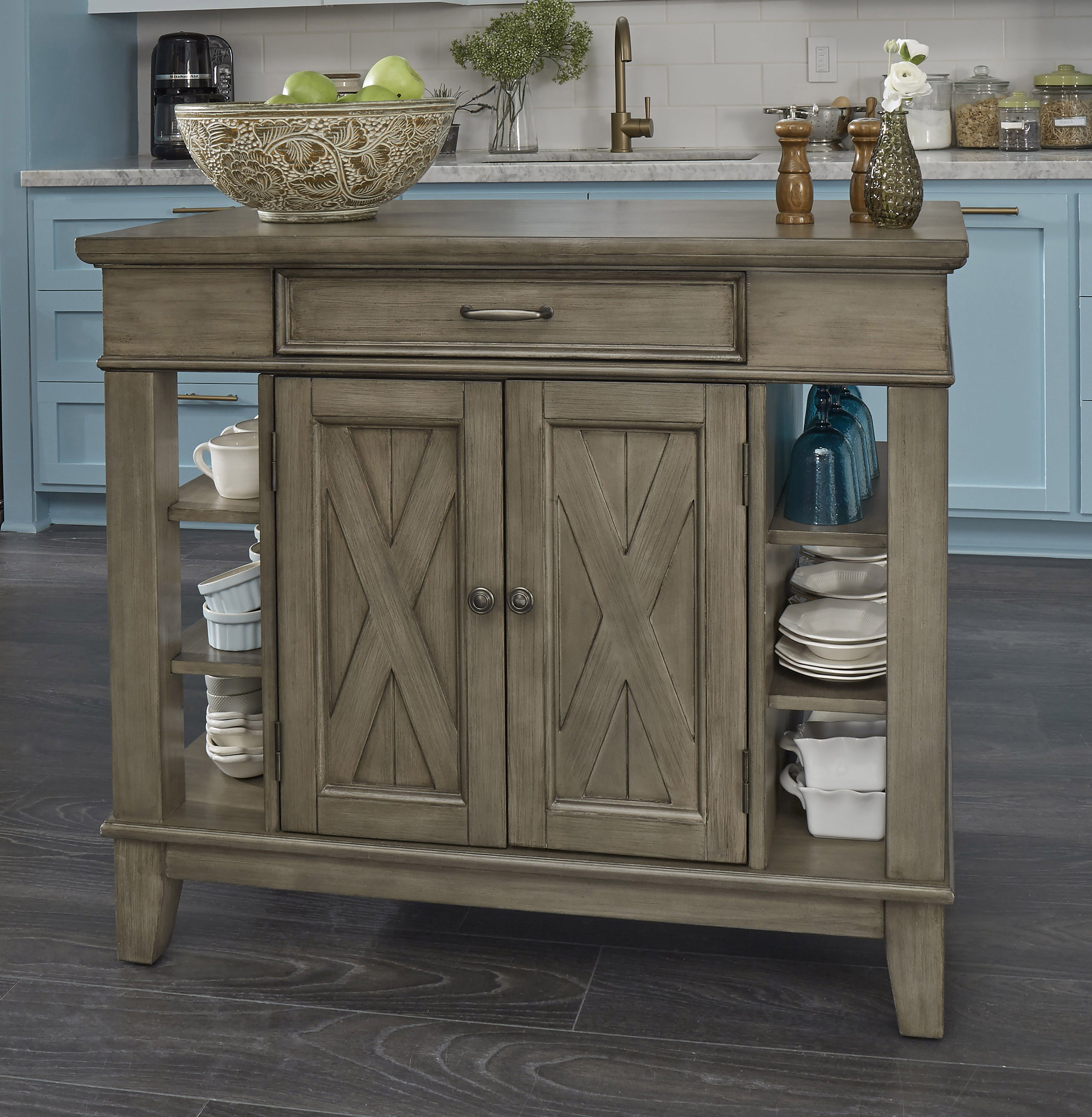 Walker - Kitchen Island - Wood - Dark Gray - Premium Islands & Carts from Homestyles - Just $1349.98! Shop now at brett interiors