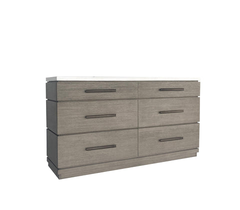 Pure Modern Bedroom - 6 Drawer Dresser And Mirror - Moonstone - Premium Dresser & Mirror from Parker House - Just $2120! Shop now at brett interiors