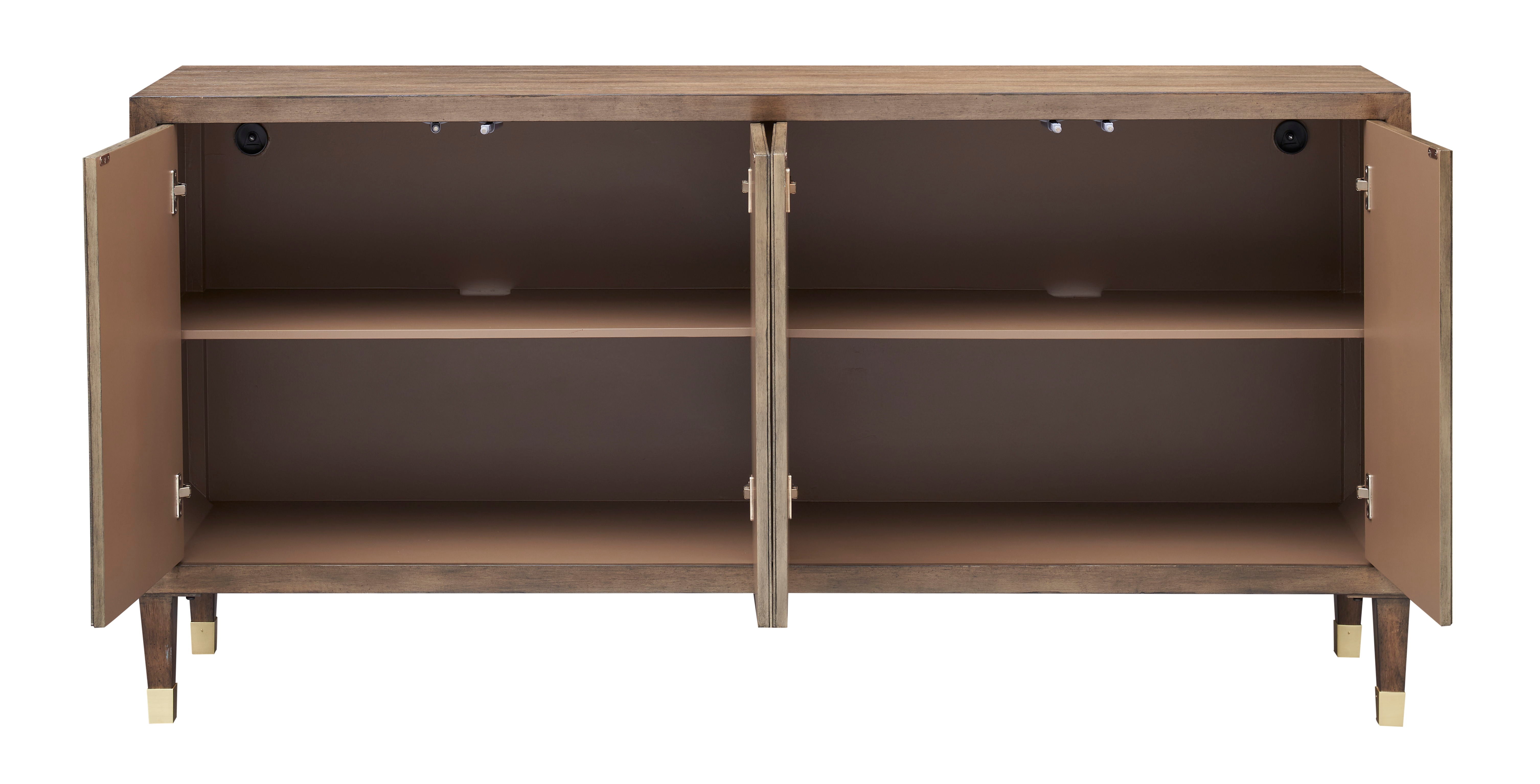 Ryder - Four Door Credenza - Crafter Brown - Premium Credenzas from Coast2Coast Home - Just $4125! Shop now at brett interiors