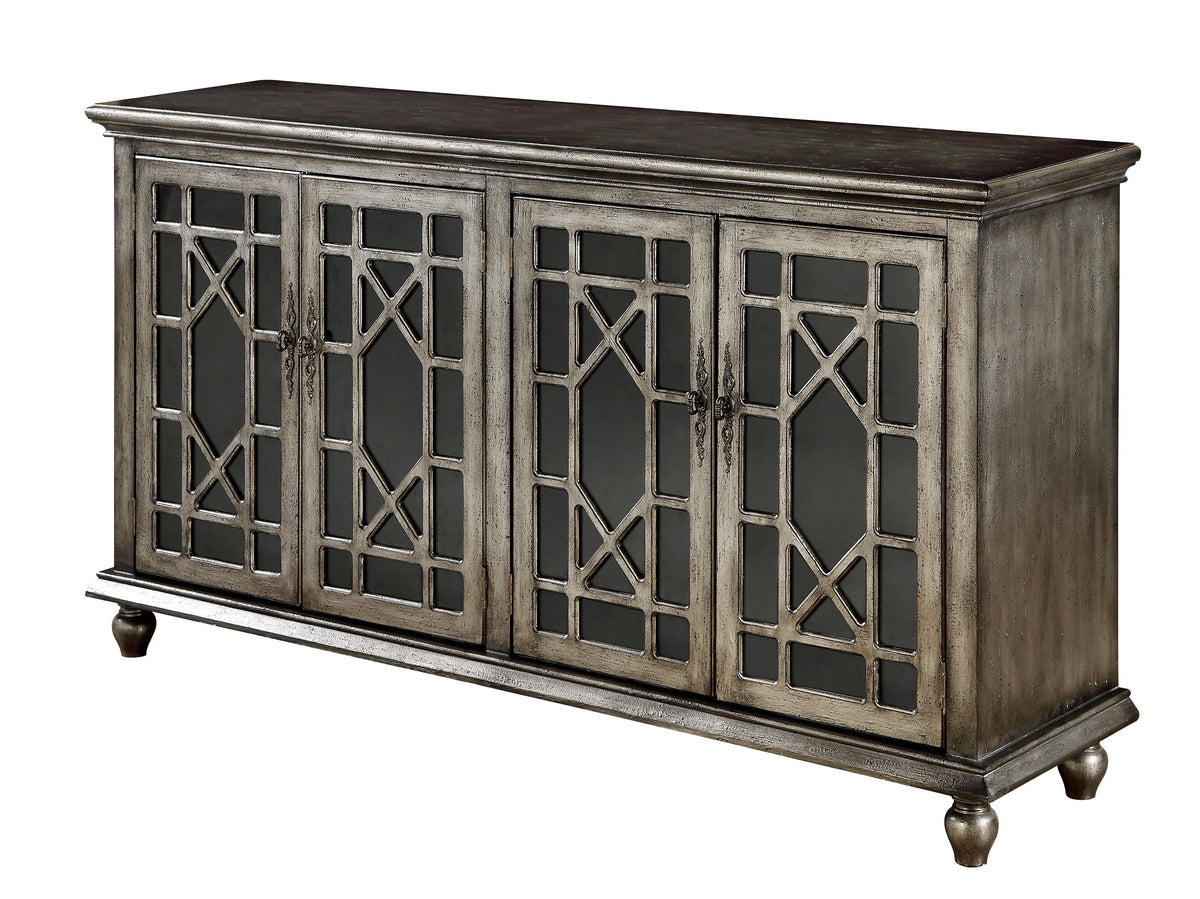 Galena - Four Door Credenza - DeVille Texture Metallic - Premium Credenzas from Coast2Coast Home - Just $4125! Shop now at brett interiors