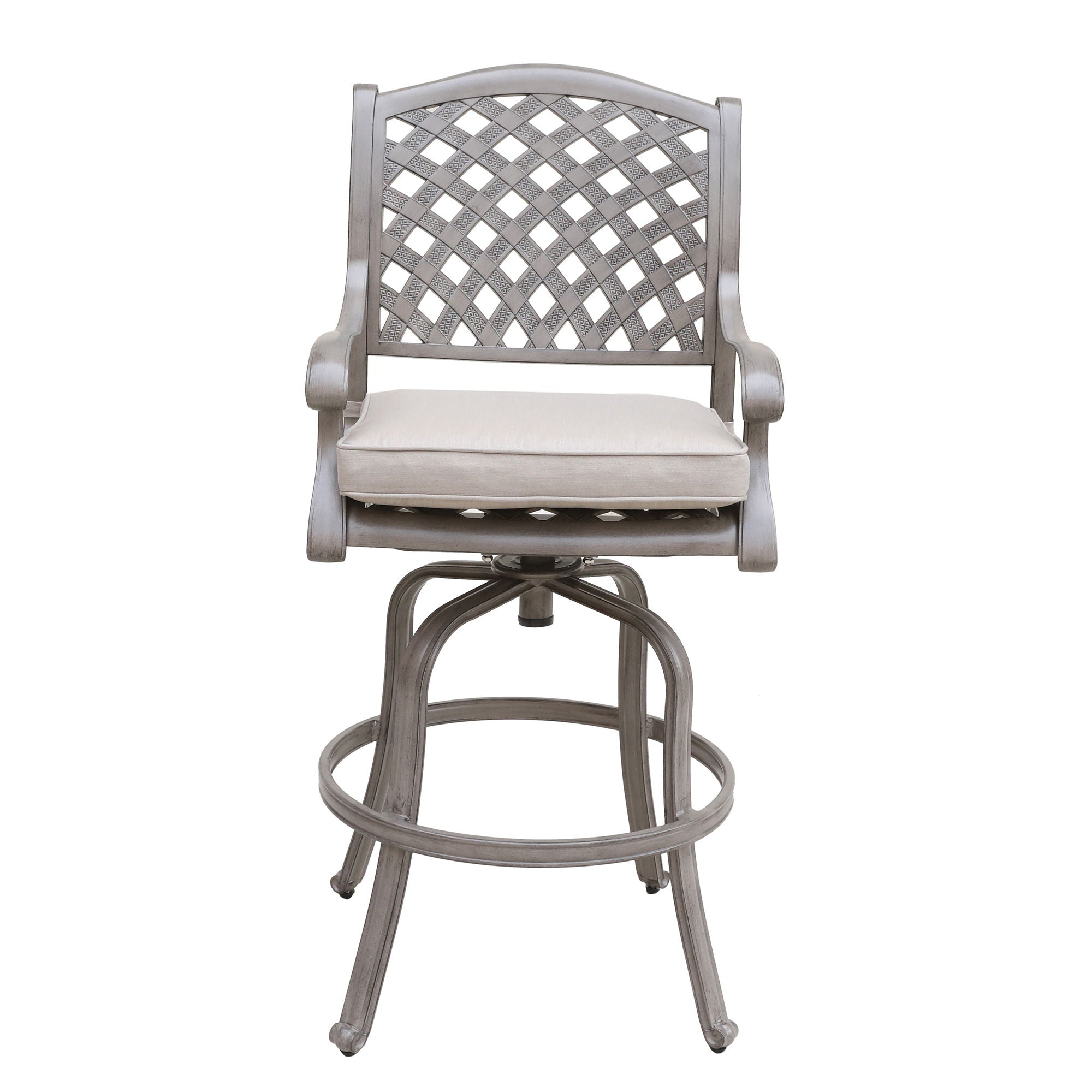 Cast Aluminum Bar Stool With Cushion (Set of 2) - Gray - Premium Stool Sets from Gather Craft - Just $1093! Shop now at brett interiors