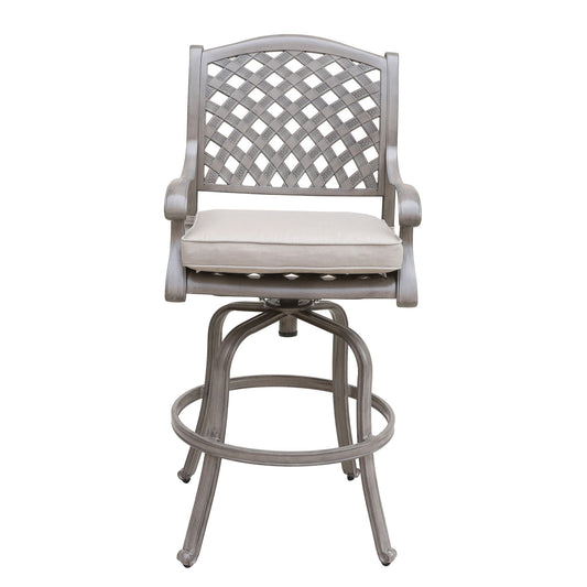 Cast Aluminum Bar Stool With Cushion (Set of 2) - Gray - Premium Stool Sets from Gather Craft - Just $1093! Shop now at brett interiors