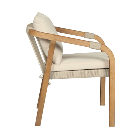 Cypress - Outdoor Patio Dining Chair (Set of 2) - Blonde Eucalyptus / Ivory - Premium Chair Sets from Armen Living - Just $1325! Shop now at brett interiors