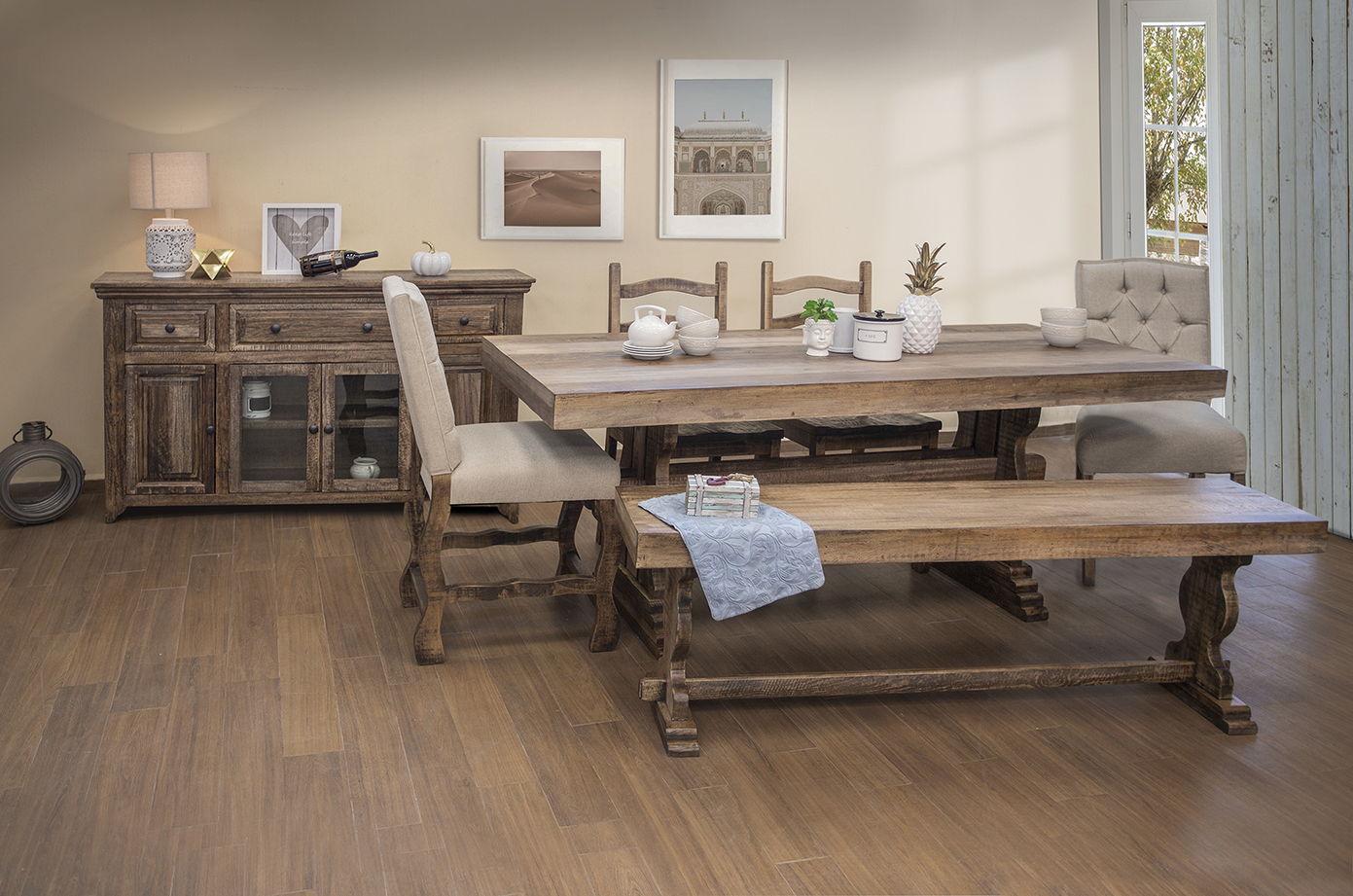 Marquez - Rectangular Counter Table - Two Tone Light Brown - Premium Counter Tables from International Furniture Direct - Just $1295! Shop now at brett interiors