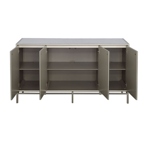 Silvermist - Four Door Credenza - Silver - Premium Credenzas from Coast2Coast Home - Just $4537.50! Shop now at brett interiors