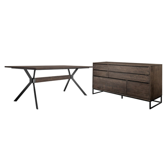 Nevada - 2 Piece Set With Dining Table And Sideboard - Premium 2 Piece Dining Room Sets from Armen Living - Just $2772.50! Shop now at brett interiors