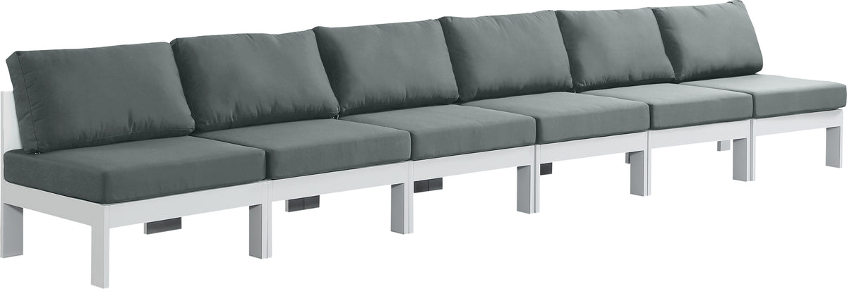 Nizuc - Outdoor Patio Modular Sofa Armless 6 Seats - Grey - Premium Sofas from Meridian Furniture - Just $5175! Shop now at brett interiors