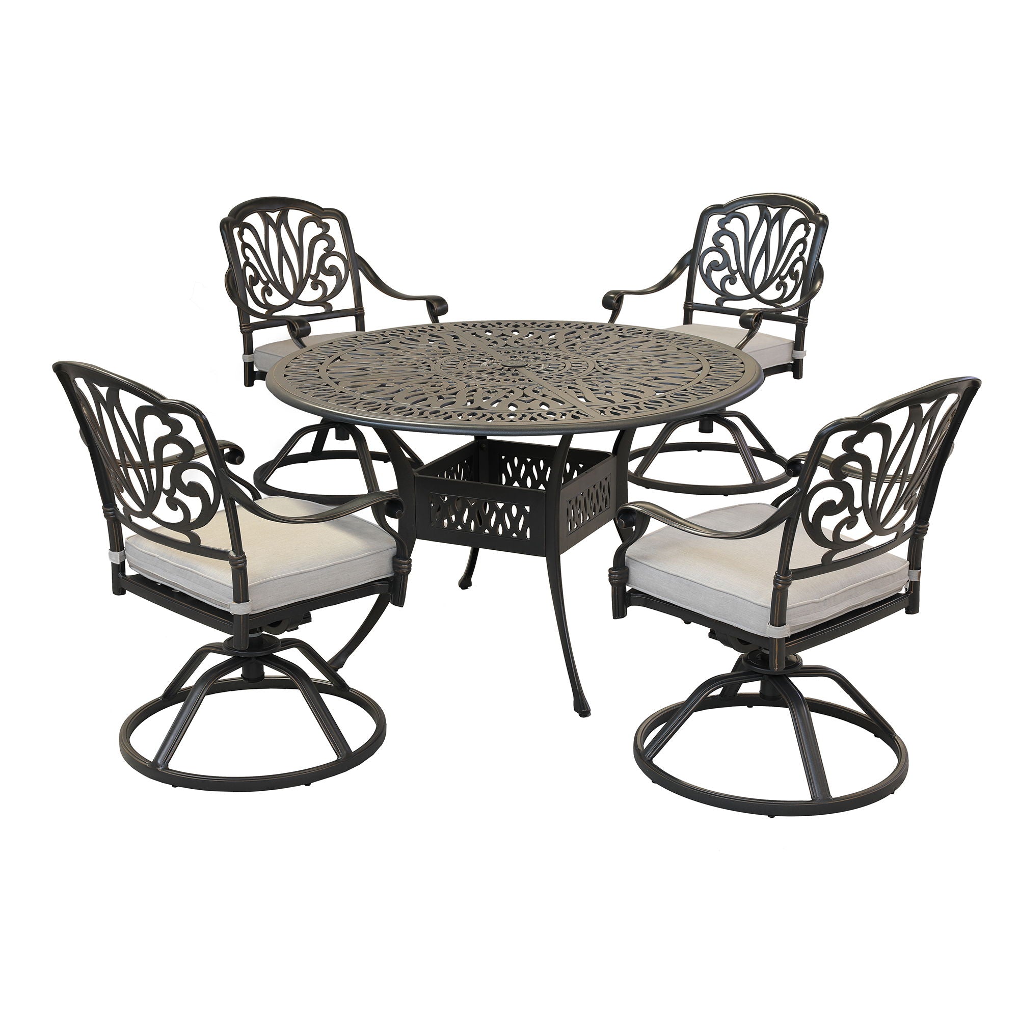 Round 48.03" Long Aluminum Dining Set With Cushions - Premium 5 Piece Outdoor Sets from Gather Craft - Just $2408! Shop now at brett interiors