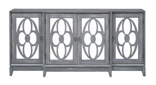 Hawke - Four Door Credenza - Grayton Gray / Mirror - Premium Credenzas from Coast2Coast Home - Just $3712.50! Shop now at brett interiors