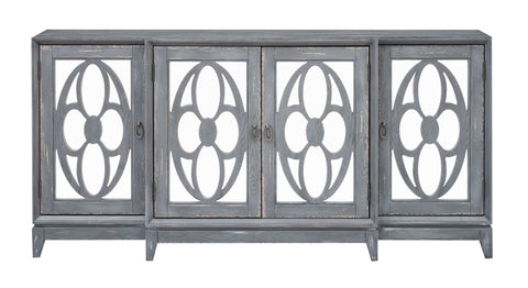 Hawke - Four Door Credenza - Grayton Gray / Mirror - Premium Credenzas from Coast2Coast Home - Just $3712.50! Shop now at brett interiors