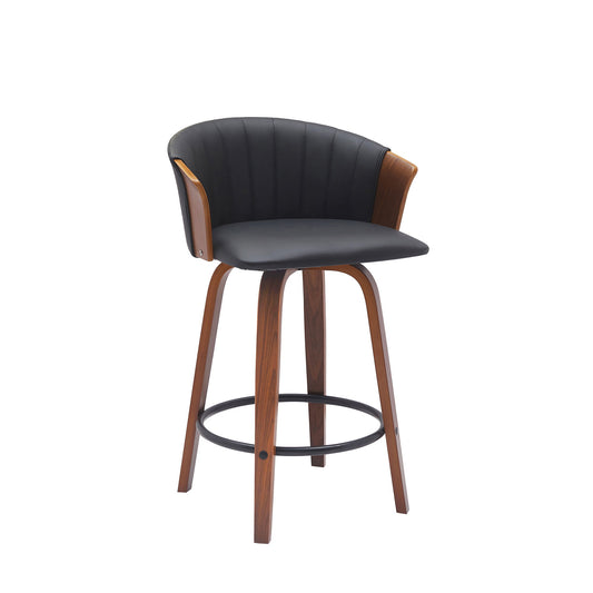 Diana - Swivel Walnut Wood Faux Leather Counter Stool - Premium Counter Height (24"-27") from Armen Living - Just $227.50! Shop now at brett interiors