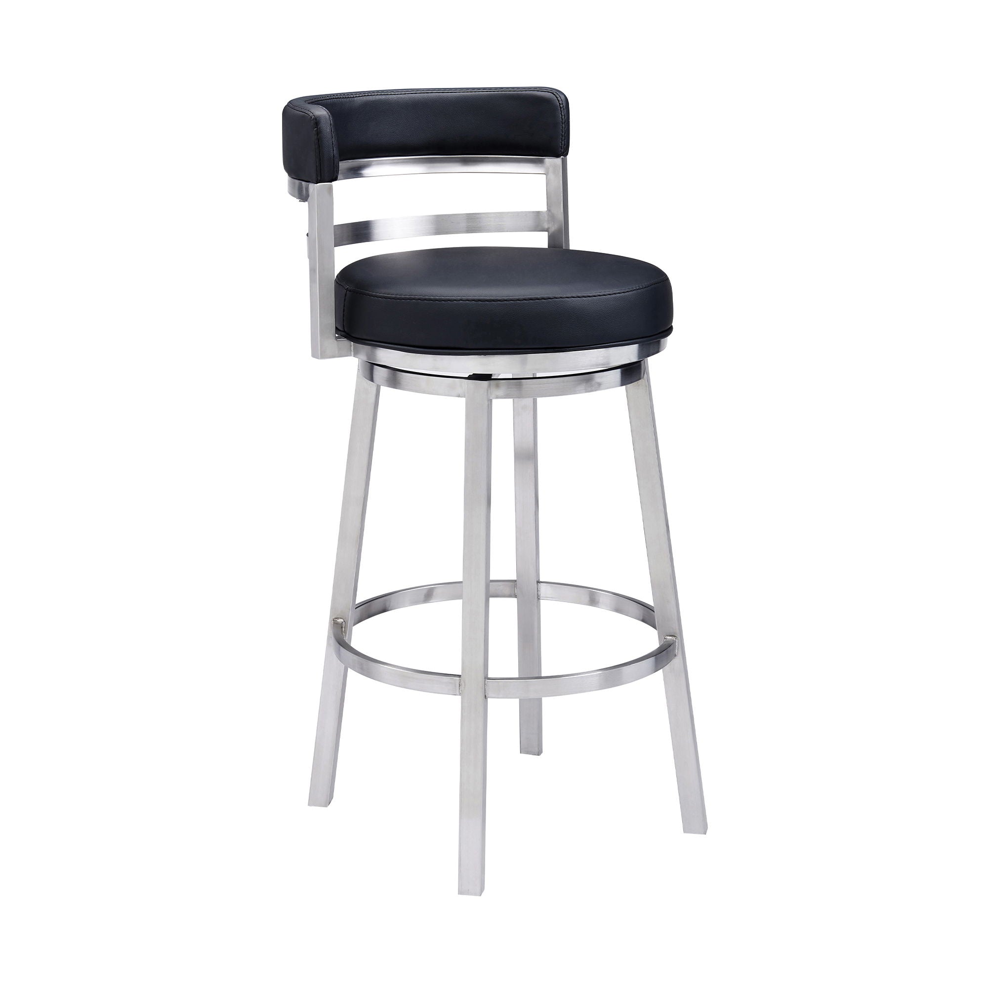 Madrid - Swivel Stainless Steel Bar Stool - Premium Counter Height (24"-27") from Armen Living - Just $415! Shop now at brett interiors