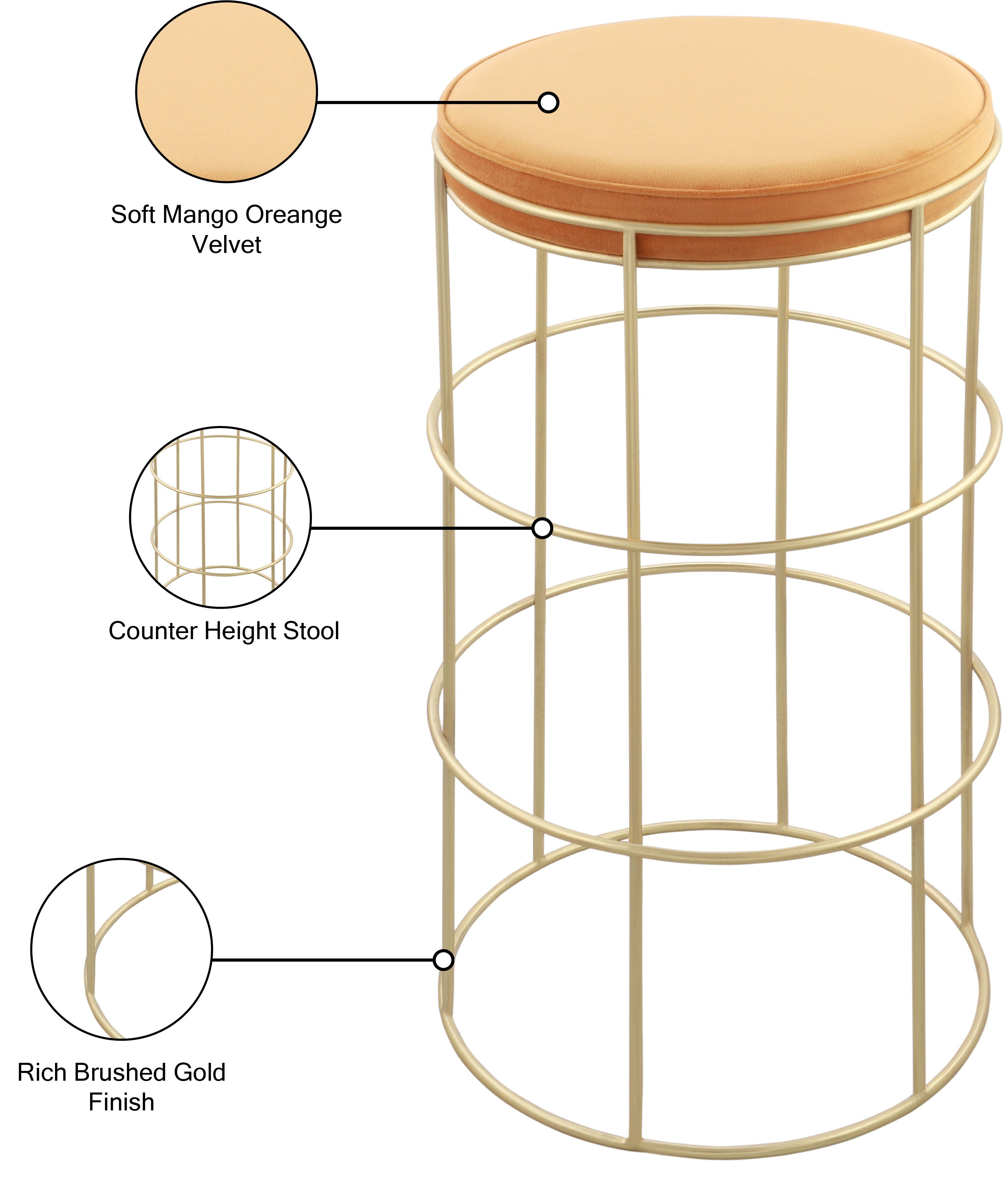 Rebar - Counter Stool - Premium Counter Height (24"-27") from Meridian Furniture - Just $237.50! Shop now at brett interiors