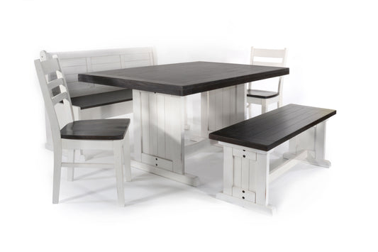 Carriage House - Breakfast Nook Set - White / Dark Brown - Premium 4 Piece Dining Room Sets from Sunny Designs - Just $1669! Shop now at brett interiors