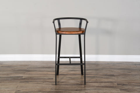 Metroflex - Barstool With Wood Seat - Premium Bar Height (28"-30") from Sunny Designs - Just $230! Shop now at brett interiors