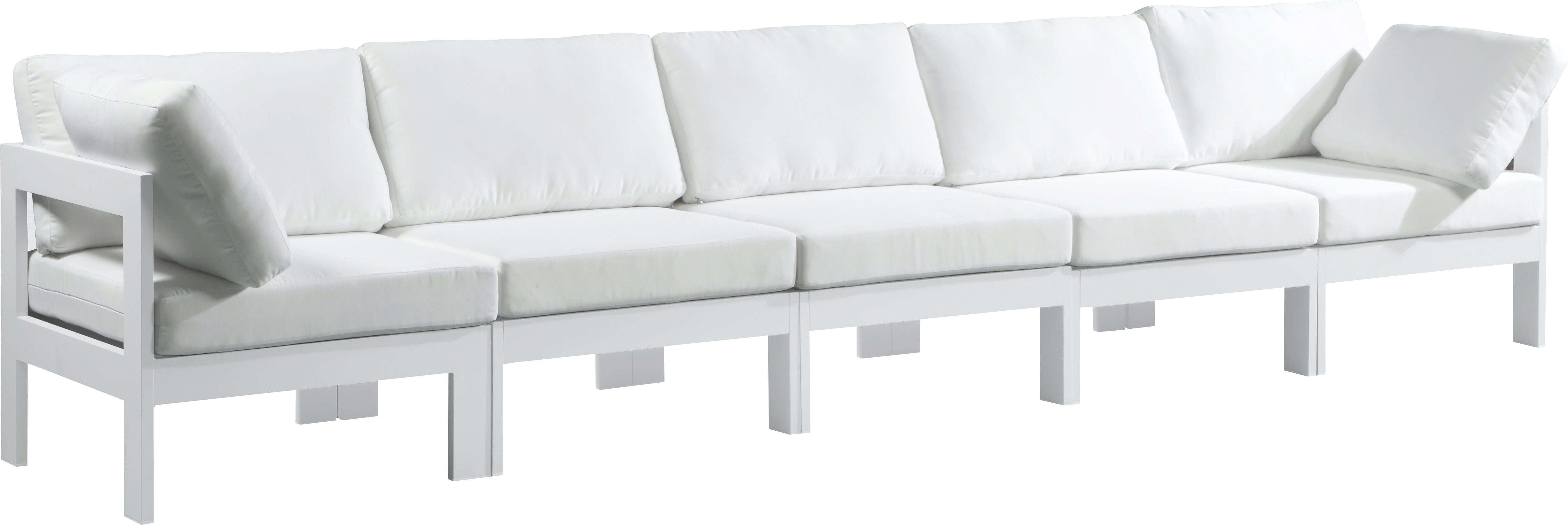 Nizuc - Outdoor Patio Modular Sofa - White - Premium Sofas from Meridian Furniture - Just $4512.50! Shop now at brett interiors