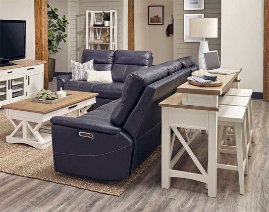 Americana Modern - Everywhere Console with 3 Stools - Cotton - Premium 4 Piece Living Room Sets from Parker House - Just $1122.50! Shop now at brett interiors