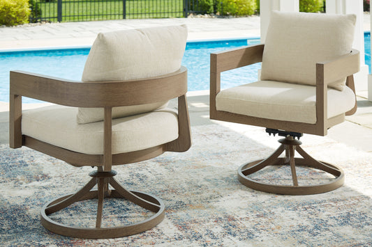 Serene Bay - Dark Brown / White - Swivel Chair With Cushion (Set of 2) - Premium Chair Sets from Signature Design by Ashley® - Just $1562.15! Shop now at brett interiors