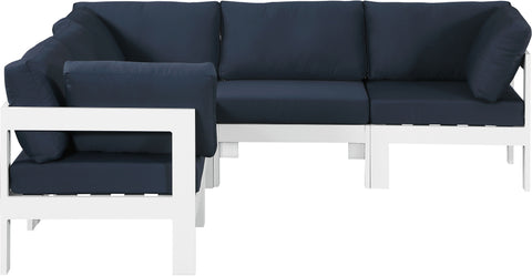 Nizuc - Outdoor Patio Modular Sectional 5 Piece - Navy - Premium Stationary Sectionals from Meridian Furniture - Just $4612.50! Shop now at brett interiors