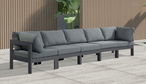 Nizuc - Outdoor Patio Modular Sofa - Dark Grey - Metal - Premium Sofas from Meridian Furniture - Just $4512.50! Shop now at brett interiors