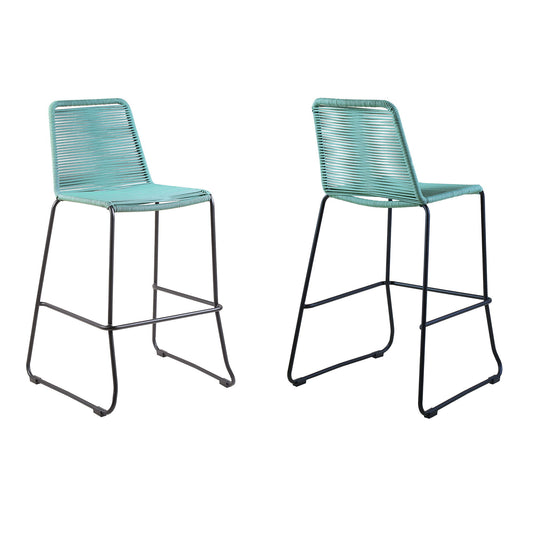 Shasta - Outdoor Metal And Rope Stackable Stool (Set of 2) Armen Living