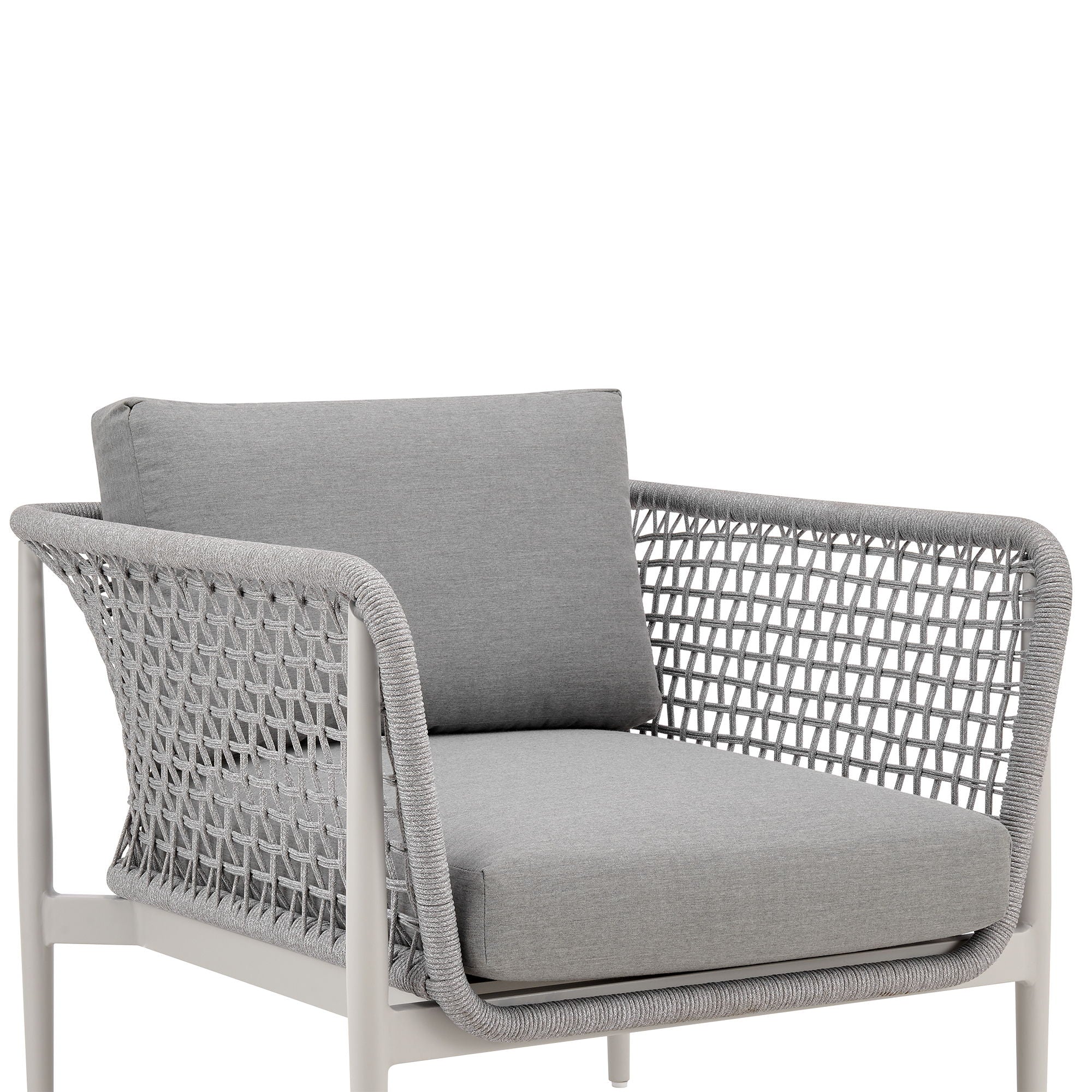 Rhodes - Outdoor Patio Armchair - Light Gray - Premium Arm Chairs from Armen Living - Just $1225! Shop now at brett interiors