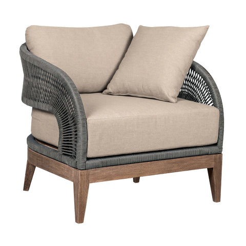 Orbit - Outdoor Patio Chair - Weathered Eucalyptus / Taupe - Premium Arm Chairs from Armen Living - Just $1297.50! Shop now at brett interiors