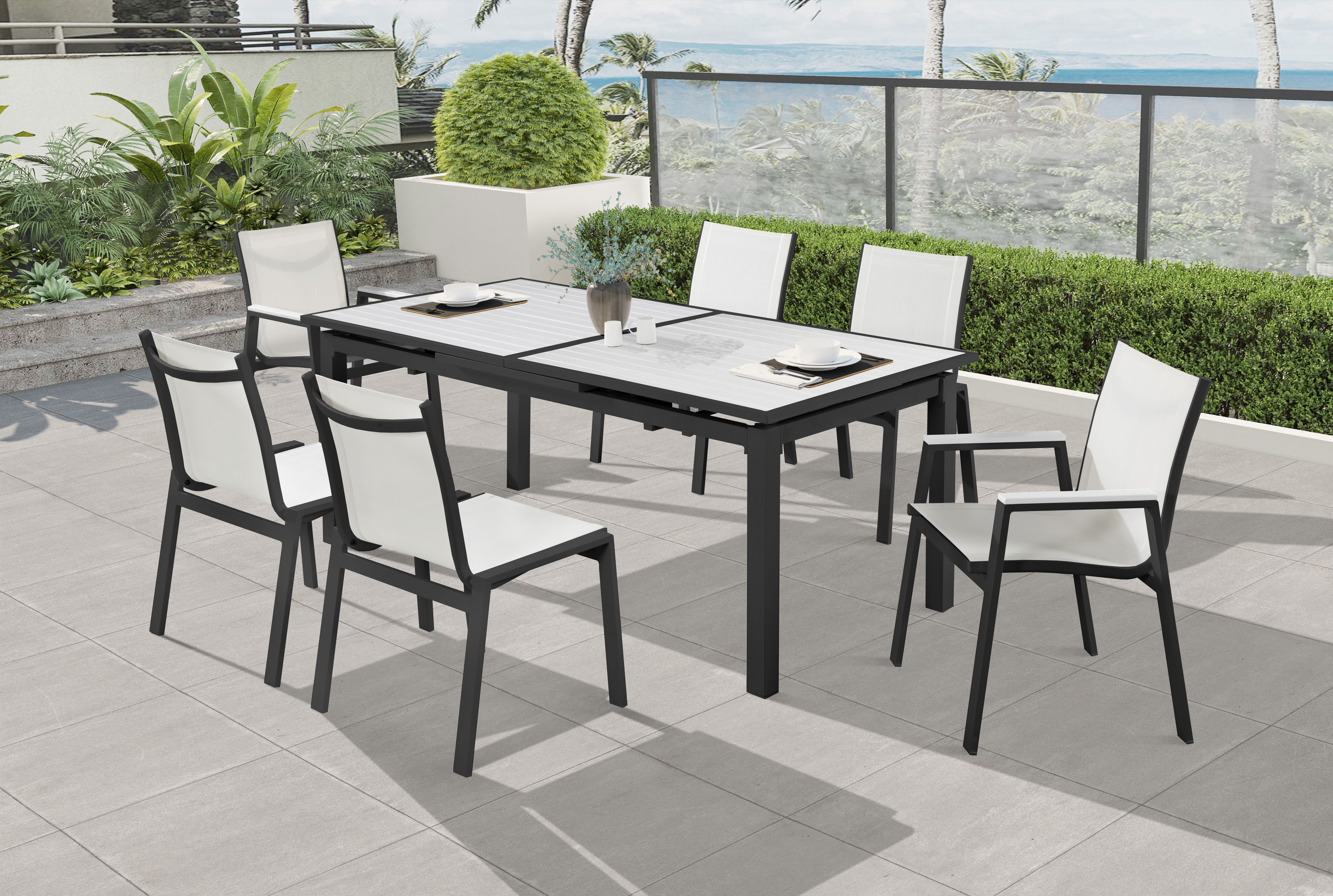 Nizuc - Outdoor Patio Dining Arm Chair (Set of 2) - White - Premium Chair Sets from Meridian Furniture - Just $800! Shop now at brett interiors