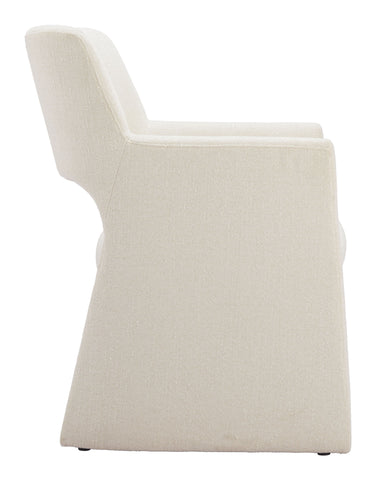 Minet - Dining Chair - Linen White - Premium Arm Chairs from Zuo Modern - Just $1175! Shop now at brett interiors