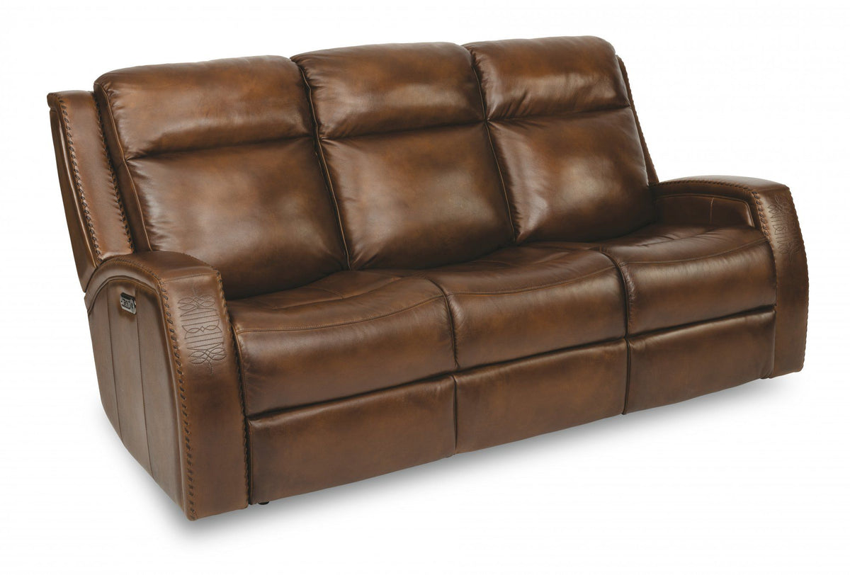 Mustang - Power Reclining Sofa with Power Headrests - Premium Reclining Sofas from Flexsteel - Just $3687.50! Shop now at brett interiors